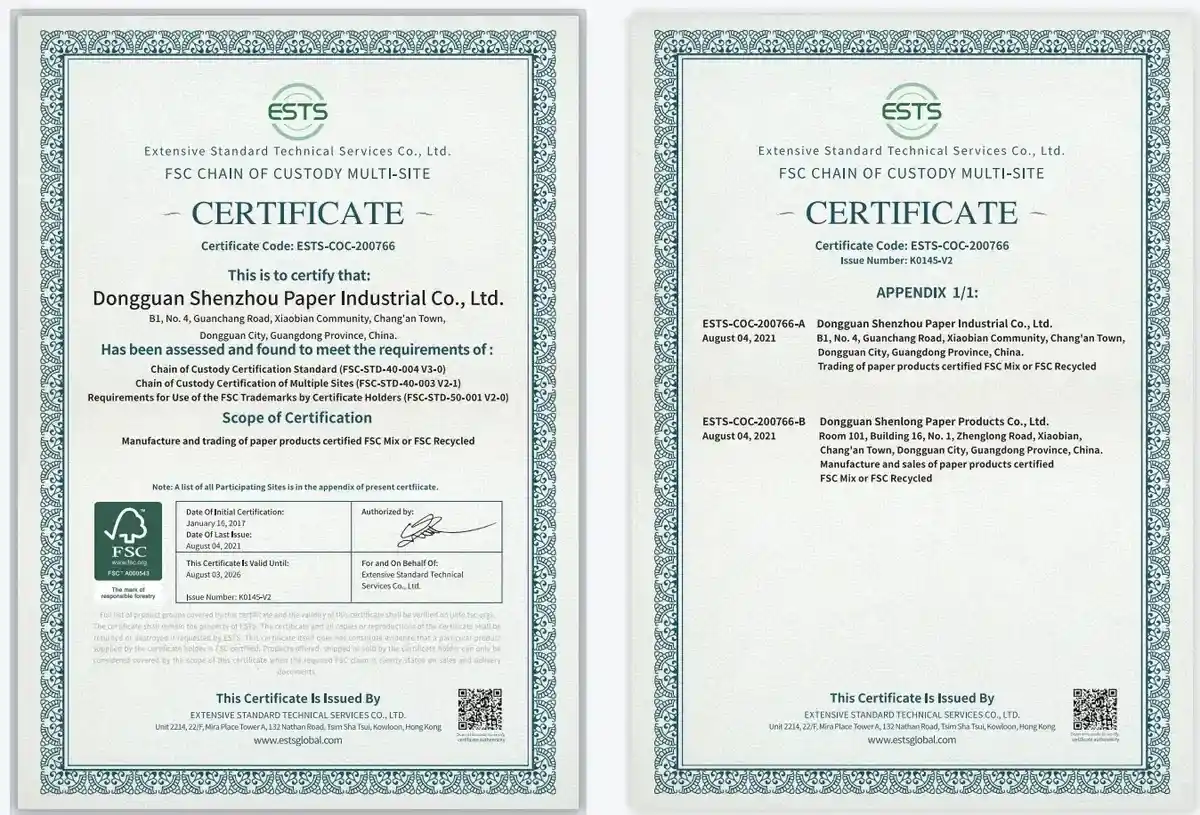 FSC Chain of Custody Certificate ESTS-COC-200766